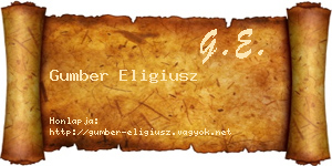 Gumber Eligiusz névjegykártya